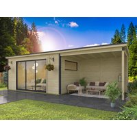 26% Rabatt! Fjordholz Gartenhaus Modell Poel-3 mit Anbau Unkategorisiert online kaufen