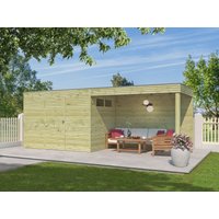 26% Rabatt! Gartenhaus Modell QB-Line 6,30 m² + Anbau | 7x4m Unkategorisiert online kaufen
