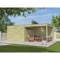 26% Rabatt! Gartenhaus Modell QB-Line 9,00 m² + 300 cm Anbau | 6x4m Unkategorisiert online kaufen