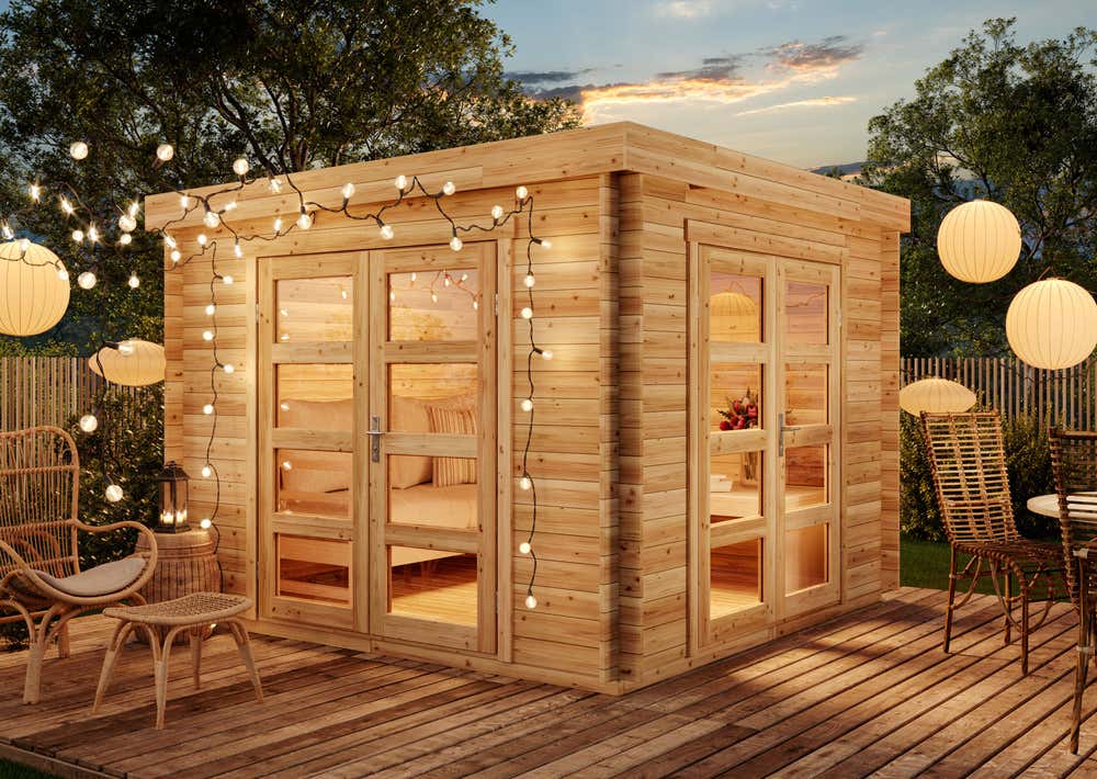 28% Rabatt! B-Ware Gartenhaus Paloma Beach - Naturbelassen | 3x3m Unkategorisiert online kaufen