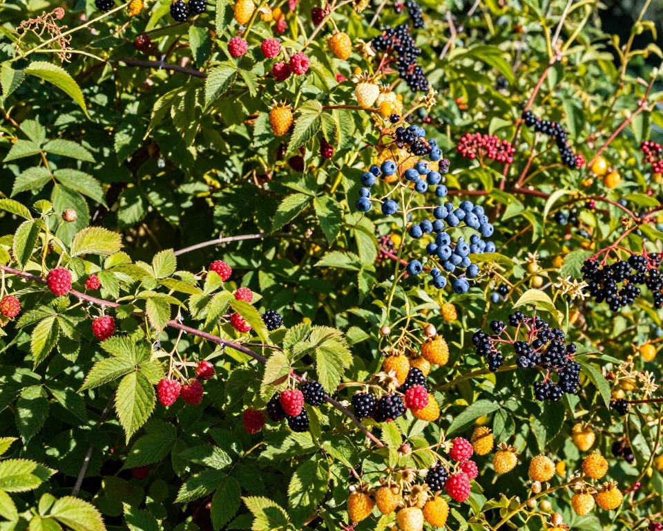 Früchte und Beeren an der Wildhecke